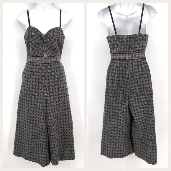 Anthropologie Pants - Elevenses Remy Jumpsuit Romper 6 Blue Cut Out Crop